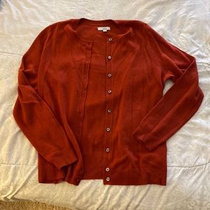 Dark red Croft and Barrow Cardigan